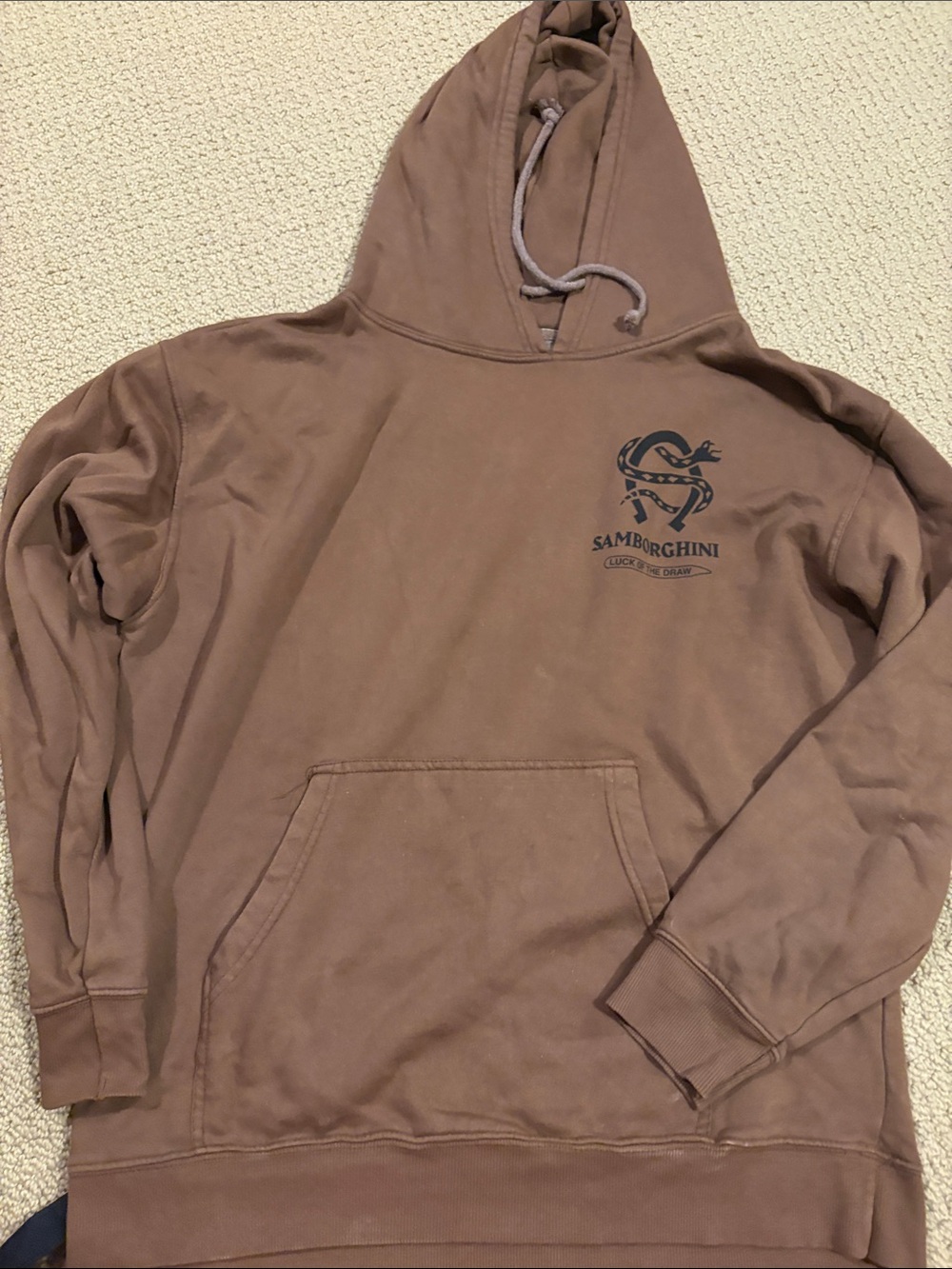 Urban Outfitters Brown Pullover Hoodie with Black Chest Logo